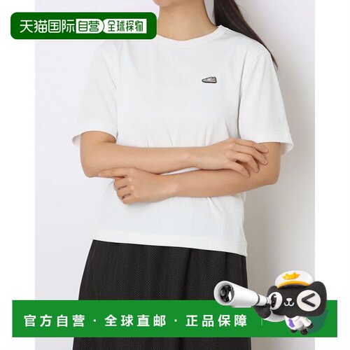 日本直邮New Balance 女士短袖T恤 鞋型贴布修身罗纹T恤 WT61D8JI