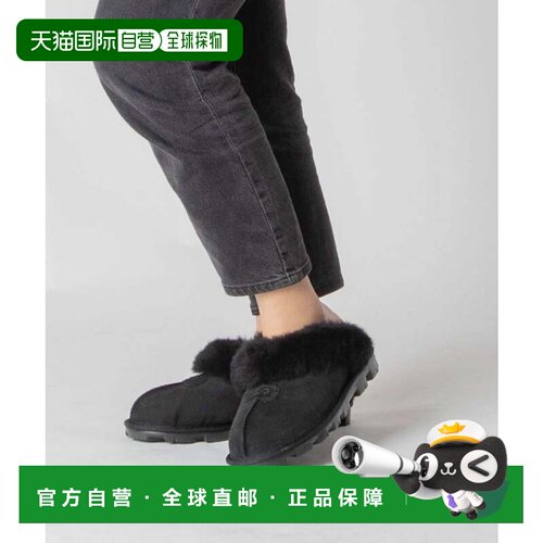 日本直邮UGG COQUETTE 5125 女士凉拖 羊皮毛一体 短绒 黑色