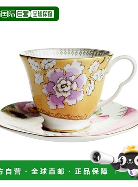 日潮跑腿Wedgwood威基伍德 蝴蝶花茶杯碟黄色容量200ml 39203正品