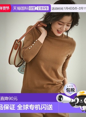 【日本直邮】SAISON DE PAPILLON Petit 珍珠纽扣高领针织套头衫