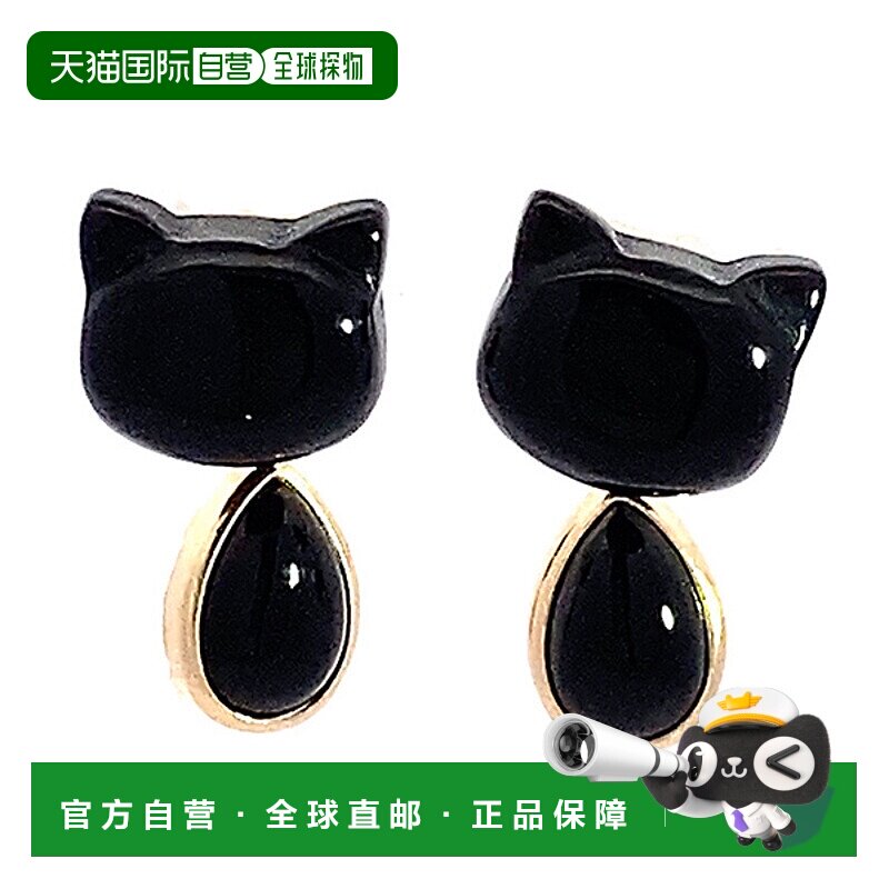 日本直邮(262112) 日本制造猫耳环玛瑙18k耳钉黄金女士猫