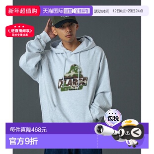 1h可退 日本直邮XLARGE 男装宽松半拉链连帽卫衣 SLANTED OG刺绣