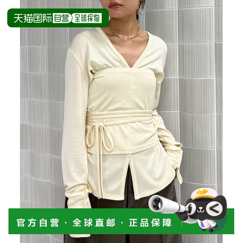 1h可退 日本直邮AMERI 女装 V领两穿裸感上衣套装 0126203610700