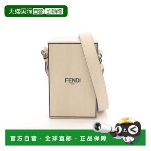 日本直邮中古Fendi芬迪男包B级9新Shoulder bag肩包牛皮斜挎包浅