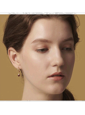 日本直邮日潮 agete 阿卡朵K10石榴石耳环吊坠红色 均码