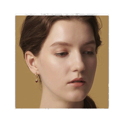 日本直邮日潮 agete 阿卡朵K10石榴石耳环吊坠红色 均码