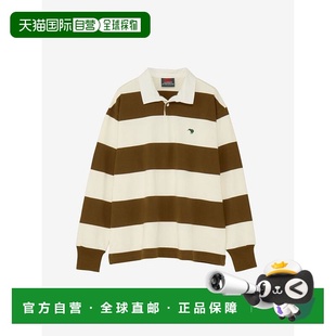 男女同款 1h可退 T恤 4英寸条纹橄榄球长袖 日本直邮Goldwin