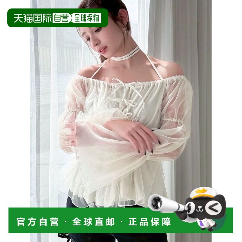 日本直邮RESEXXY 女装 蝴蝶结系带蕾丝拼接长款上【付后1h可退】