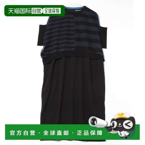 1h可退 日本直邮FRAPBOIS 女士条纹透视连衣裙套装 B1552RKA402