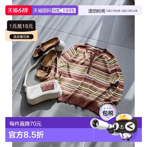 日本直邮FREAK'S STORE女士夏季薄透亨利领针织衫 1132248903029