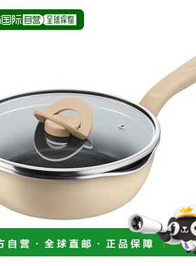 【日本直邮】T-fal 炒锅 Tefal G17825 香草米色 22cm陶瓷手柄