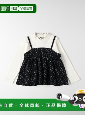 1h可退 日本直邮MPS 女童 蕾丝拼接可爱蝴蝶结图案打底衫 MP25203