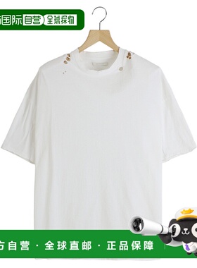 1小时内可退 日本直邮KANAKO SAKAI 女士肩垫破洞宽松T恤 KS25010