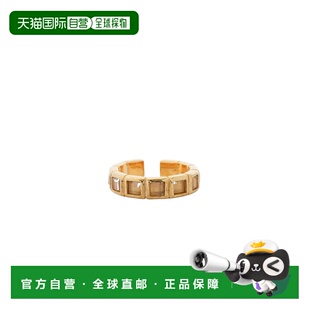 1h可退 日本直邮R.ALAGAN 女士 小方砖造型戒指925银镀钇金托帕石
