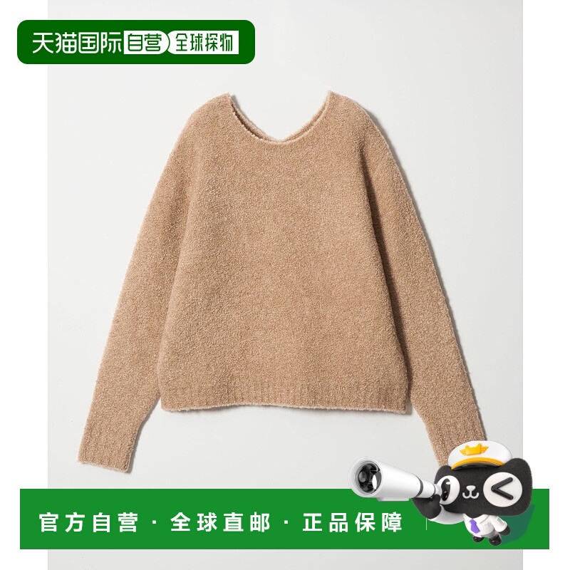 1h可退 日本直邮conte女士宽松V领羊绒混纺套头毛衣 2WAY设计 851