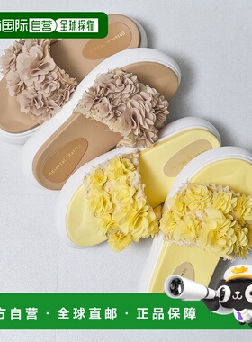 日本直邮Oriental Traffic 厚底白色鞋底花卉凉鞋 31258 OR526BW0