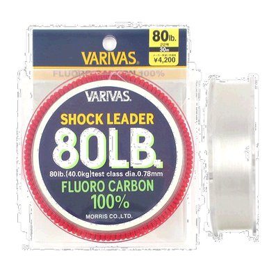 日本直邮Varivas Shock Leader 氟碳 30m 80lb 天然色