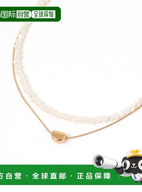 1h可退 日本直邮GLOBAL WORK 女士 不对称设计双层不锈钢珍珠项链