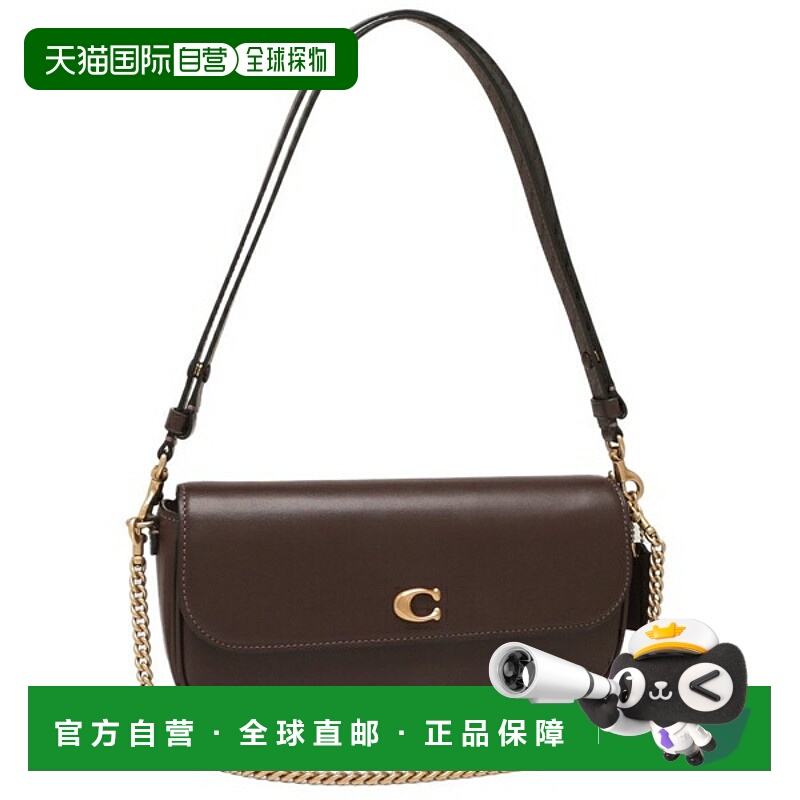 日本直邮Coach Brook翻盖链条单肩包棕色女士 CAN90 B4MPL