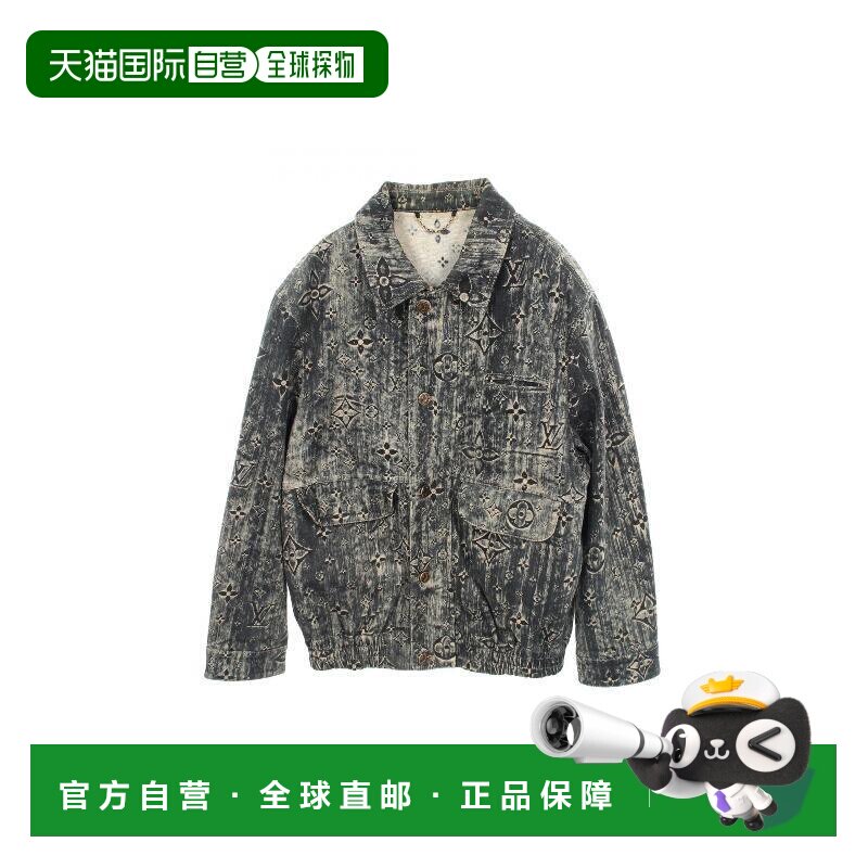 日本直邮中古LV路易威登男B级9新Denim Jacket牛仔外套帆布外套绿