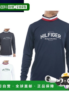 日本直邮Tommy Hilfiger Golf 男士标志性罗纹长袖立领衬衫 (THMA