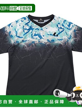 日本直邮LUCENT 网球男士女士比赛球衣 无领 黑色 XLH3279 短袖