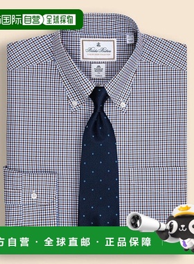 日本直邮Brooks 纯棉格纹正装衬衫 Regular Fit [91217345]