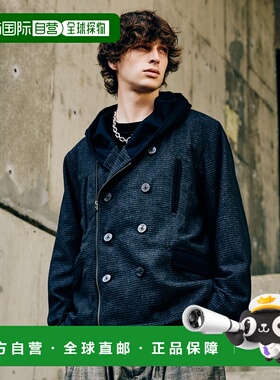 1h可退 日本直邮glamb 男女同款 Carol Pea Coat 宽松皮艇领双拉