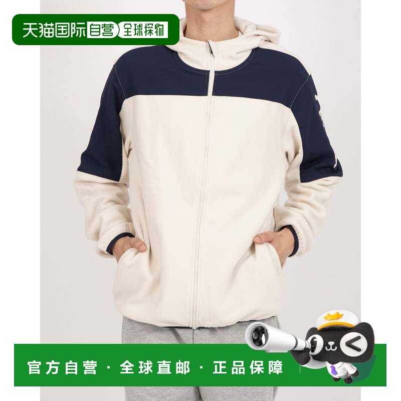 日本直邮FIT 卫衣 黑蓝拼色彪马抓绒夹克 保暖防风