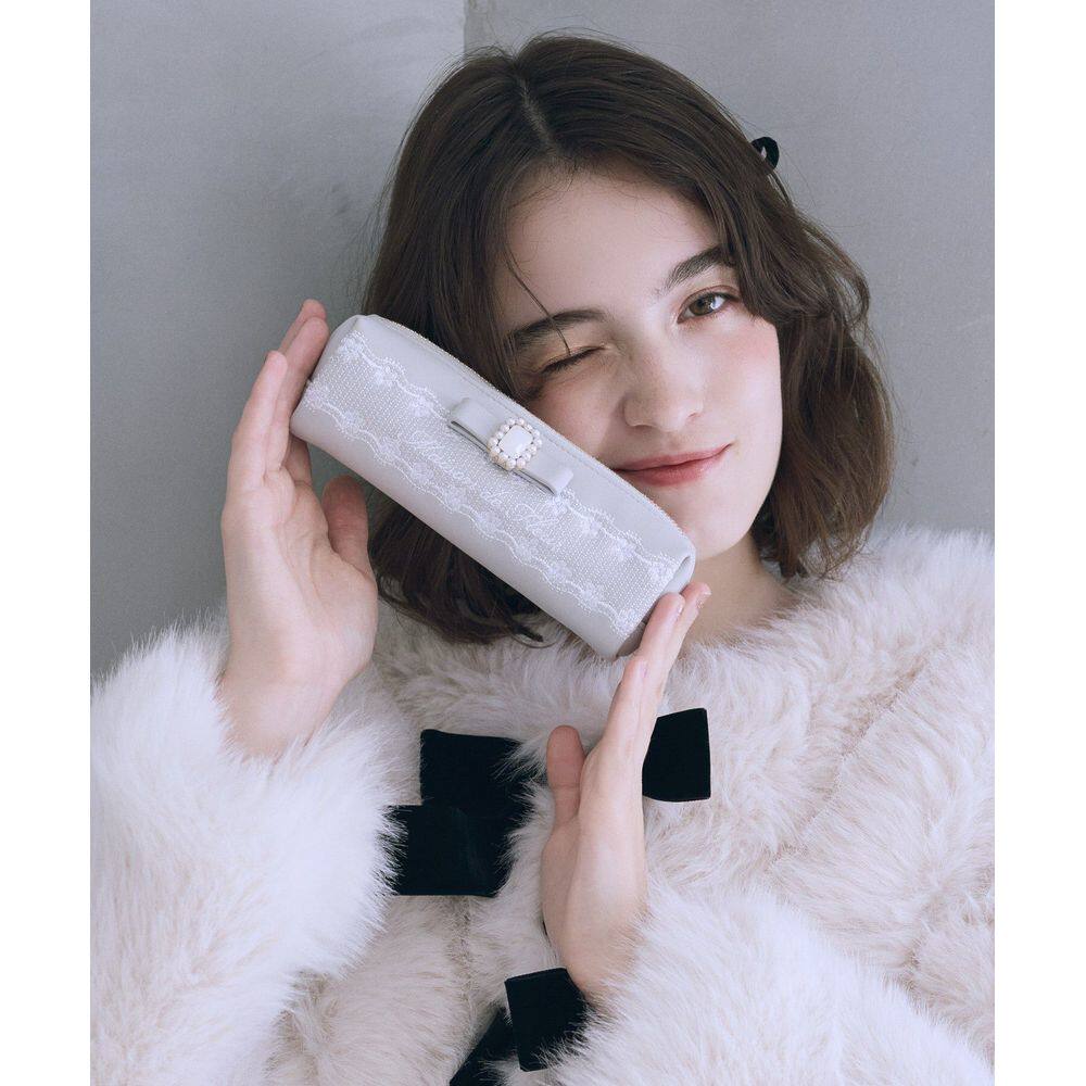 Maison de FLEUR 女士 长款刺绣蕾丝化妆包 08002【付后1h可退】