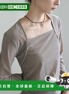 1h可退 日本直邮select MOCA 女装 修身 方领 缎面感 长袖T恤 cu3