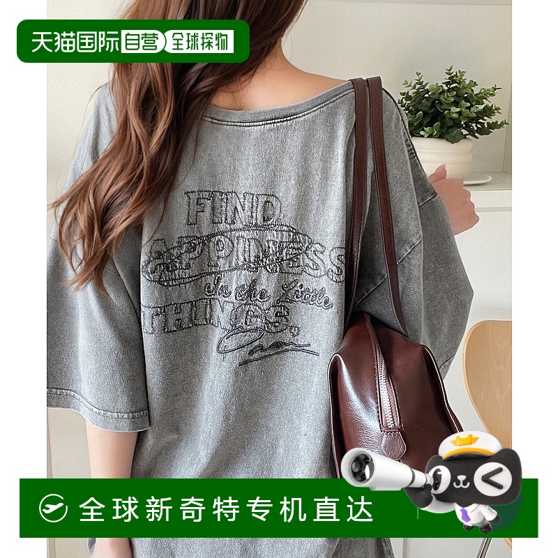 1h可退 日本直邮Classical Elf 女士刺绣复古前后2WAY宽领T恤 ce1