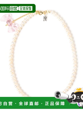 1h可退 日本直邮NINFA handmade 珍珠蝴蝶结短款项链  6142360157