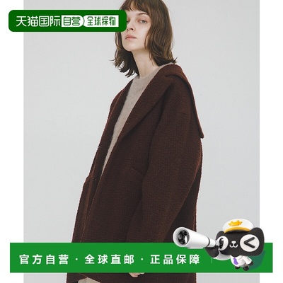 1h可退 日本直邮LAATO 女装 仿羊毛质感 船领轻量大衣 半身扣设计