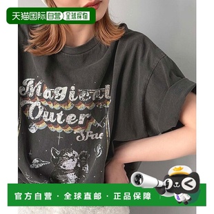 T恤 纯棉复古风猫咪印花大码 C04519EW012 Elf 日本直邮Classical