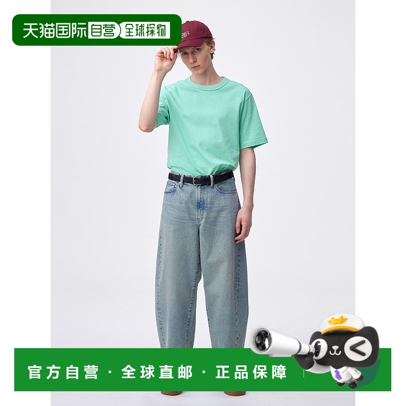日潮跑腿GU极优 筒形牛仔裤标准长度71.0-75.0cm 62 BLUE MEN 27i