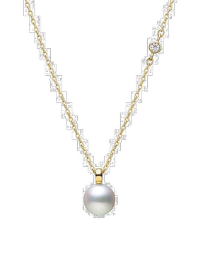 日潮跑腿Mikimoto御木本 女款珍珠钻石时尚百搭简约项链 黄金 43c