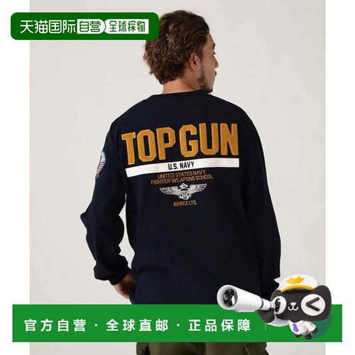日本直邮AVIREX 长袖T恤 TOPGUN 海军蓝