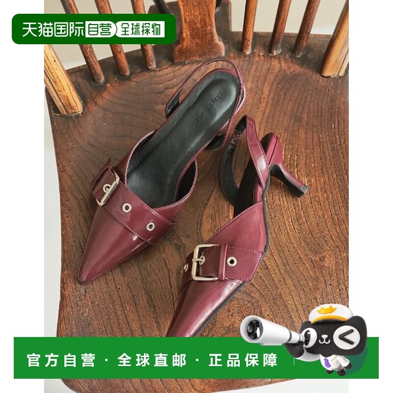 1h可退 日本直邮Re:EDIT 女士粗带设计尖头高跟凉鞋 139117