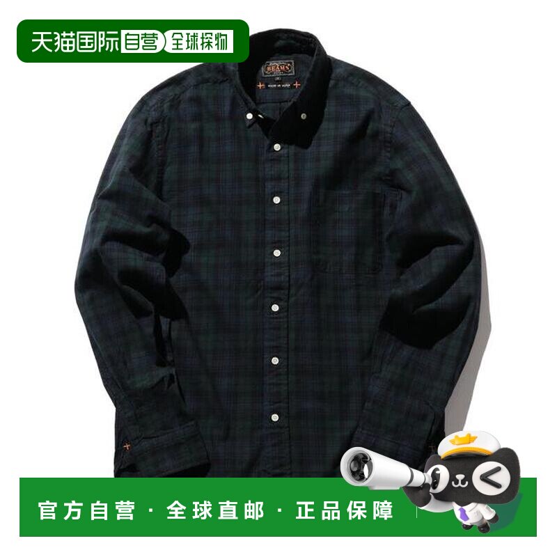 1h可退日本直邮BEAMS PLUS / 靛蓝格子纽扣衬衫 休闲衬衫/罩衫牛图片