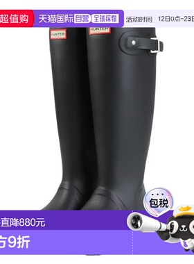 日本直邮Hunter 女士原创旅行防水长靴 黑色 WFT2210RMA-BL 雨靴