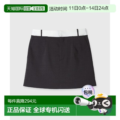 1h可退 日本直邮anuans 女士衬衫带腰带迷你裙 15252211490半身裙