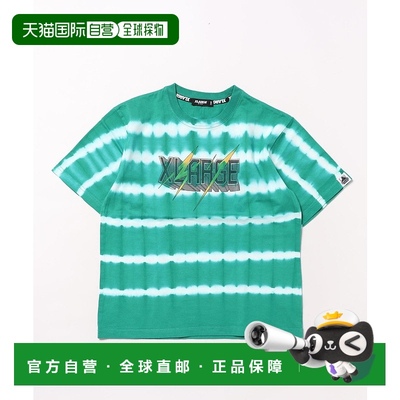 1h可退 日本直邮XLARGE KIDS 儿童彩条染色短袖T恤 9452204