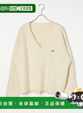 1h可退 日本直邮BAYFLOW 女装 V领宽松针织衫 原创徽章设计 63005