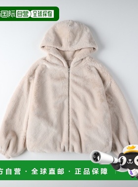 1h可退 日本直邮Right-on 女装 仿毛绒外套 宽松连帽短款夹克 HR2