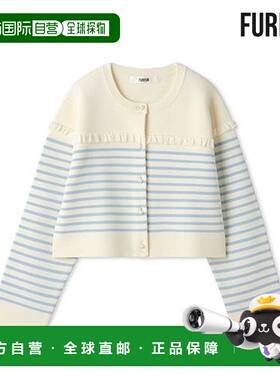 日本直邮FURFUR 荷叶边巴斯克条纹开衫中长款长袖rwnt251115