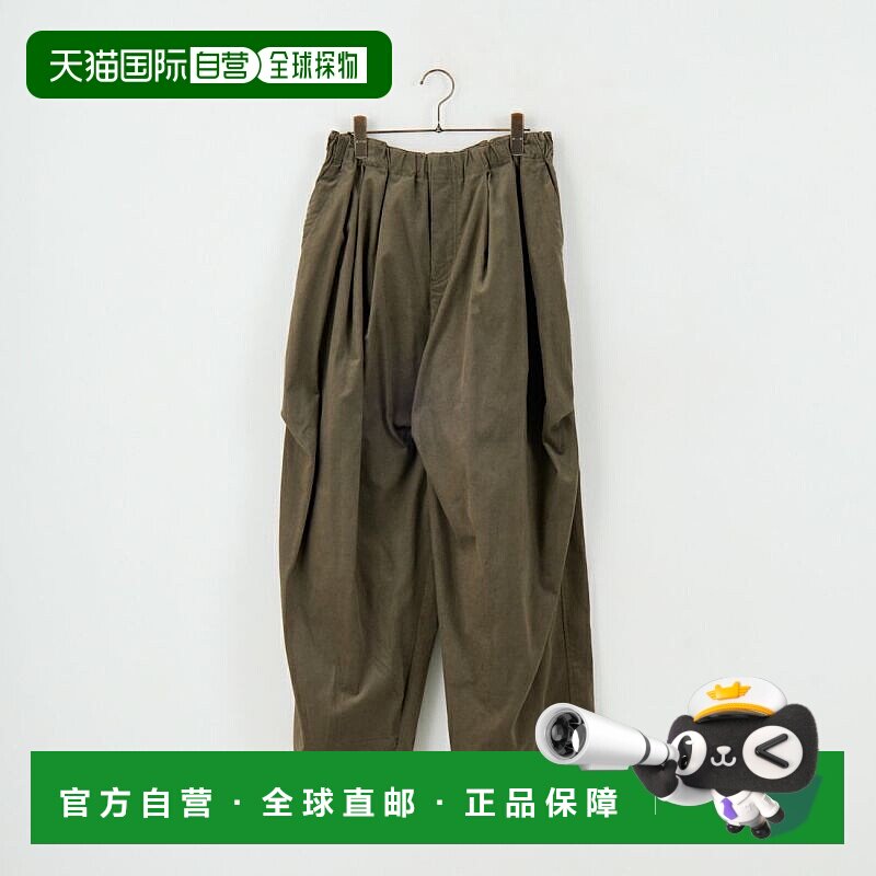 1h可退 日本直邮mizuiro ind 女装 宽松直筒九分灯芯绒裤 8条纹立