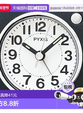【日本直邮】Seiko Clock 闹钟 PYXIS 皮克西斯 NR449K 黑金属 家