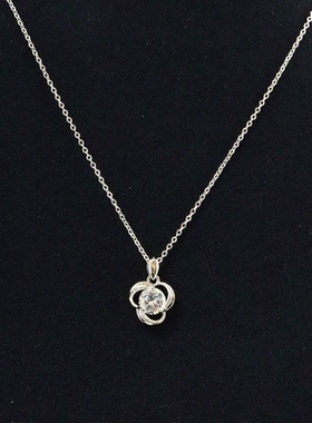 【日本直邮】Florge女士项链银色细带百搭时尚舒适休闲精致钻石