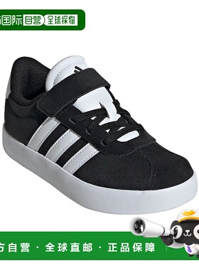 日本直邮adidas VL COURT 3.0 舒适百搭 低帮 儿童板鞋 黑色 儿童